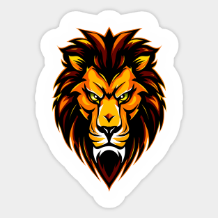 Crazy Lion Face Sticker